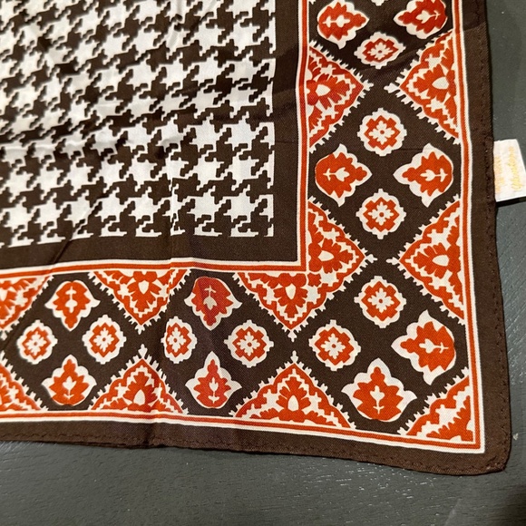 Brown Orange Cream Glentex Acetate MCM Scarf - Picture 4 of 15